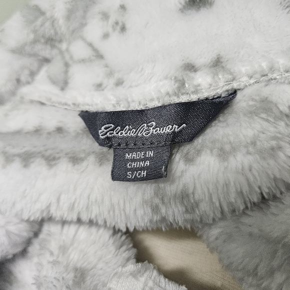 Eddie Bauer Nordic 1/4 Zip Fleece Pullover Womens White Frost Snowfall Fair Isle - Picture 8 of 9